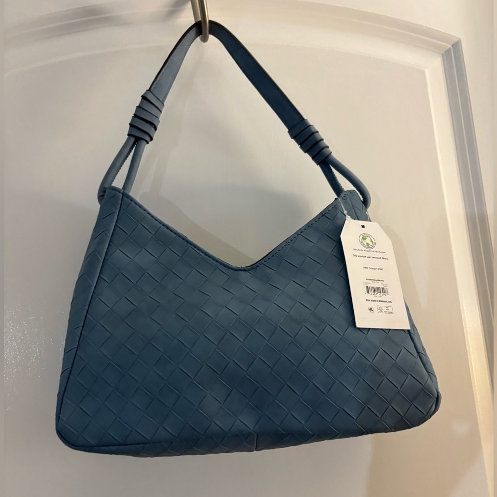 Time & Tru Woven Shoulder Bag in Slate Blue NWT - Picture 1 of 6